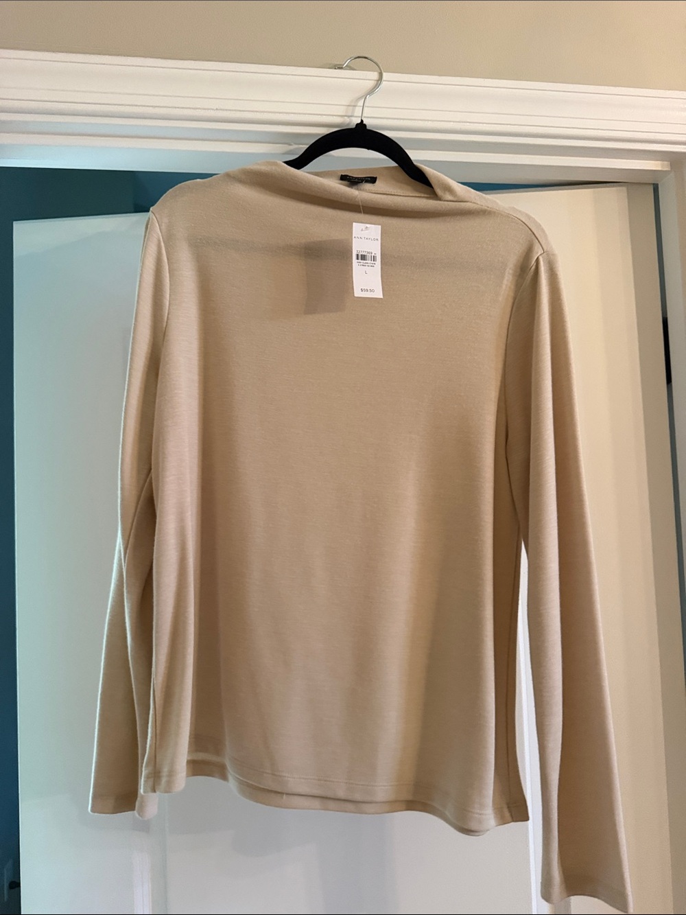 Ann Taylor Neutral Beige Long Sleeve Top